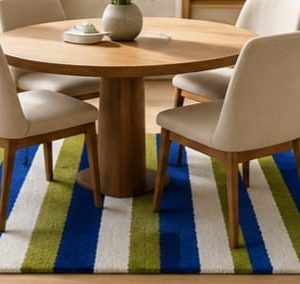 Home Modern Blue Green Striped Area Rug